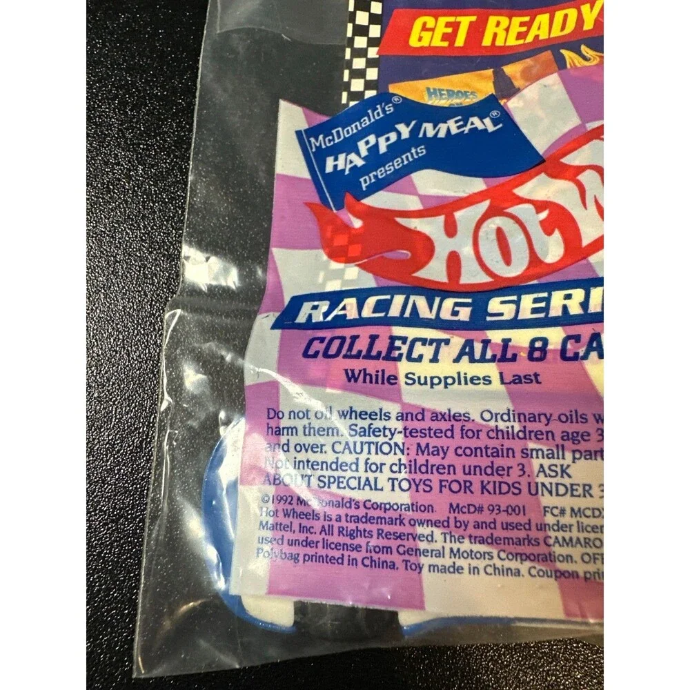 1993 McDonald's Hot Wheels Camaro #1 – Sealed Vintage Happy Meal Toy